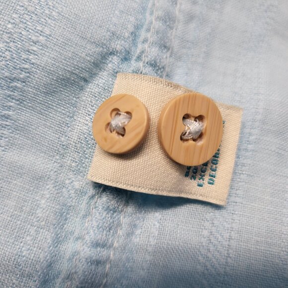 Carribean Mens Shirt Linen Blend Button Up 3XT Tall Roll Tab Long Sleeve Coastal - Picture 8 of 16